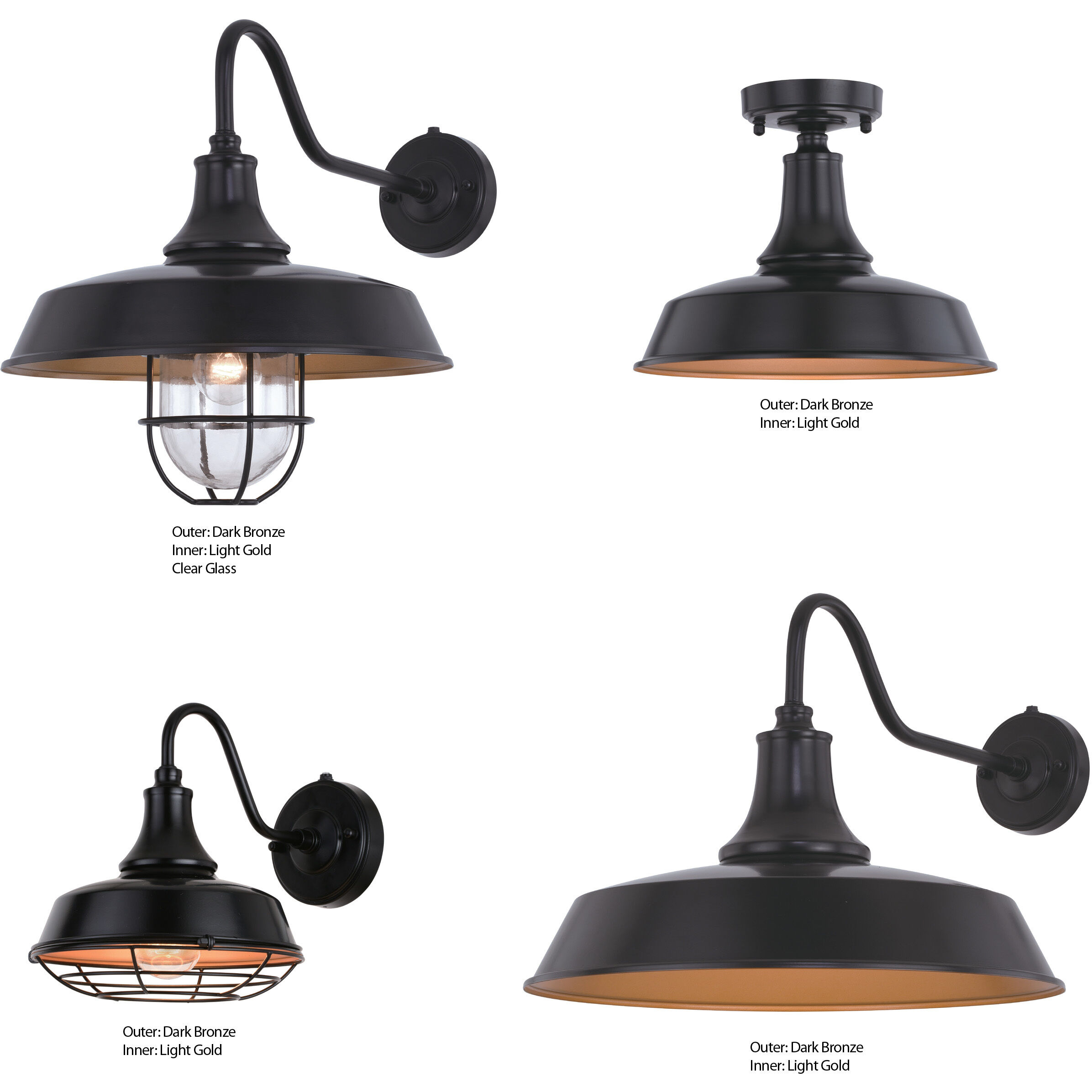 Dorado LED 12 inch Dark Bronze and Light Gold Outdoor Ceiling